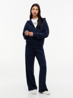 Essential Terry Relaxed Zip-Thru Lounge Hoody — Blue 2