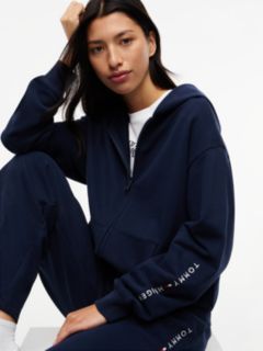 Essential Terry Relaxed Zip-Thru Lounge Hoody — Blue 3