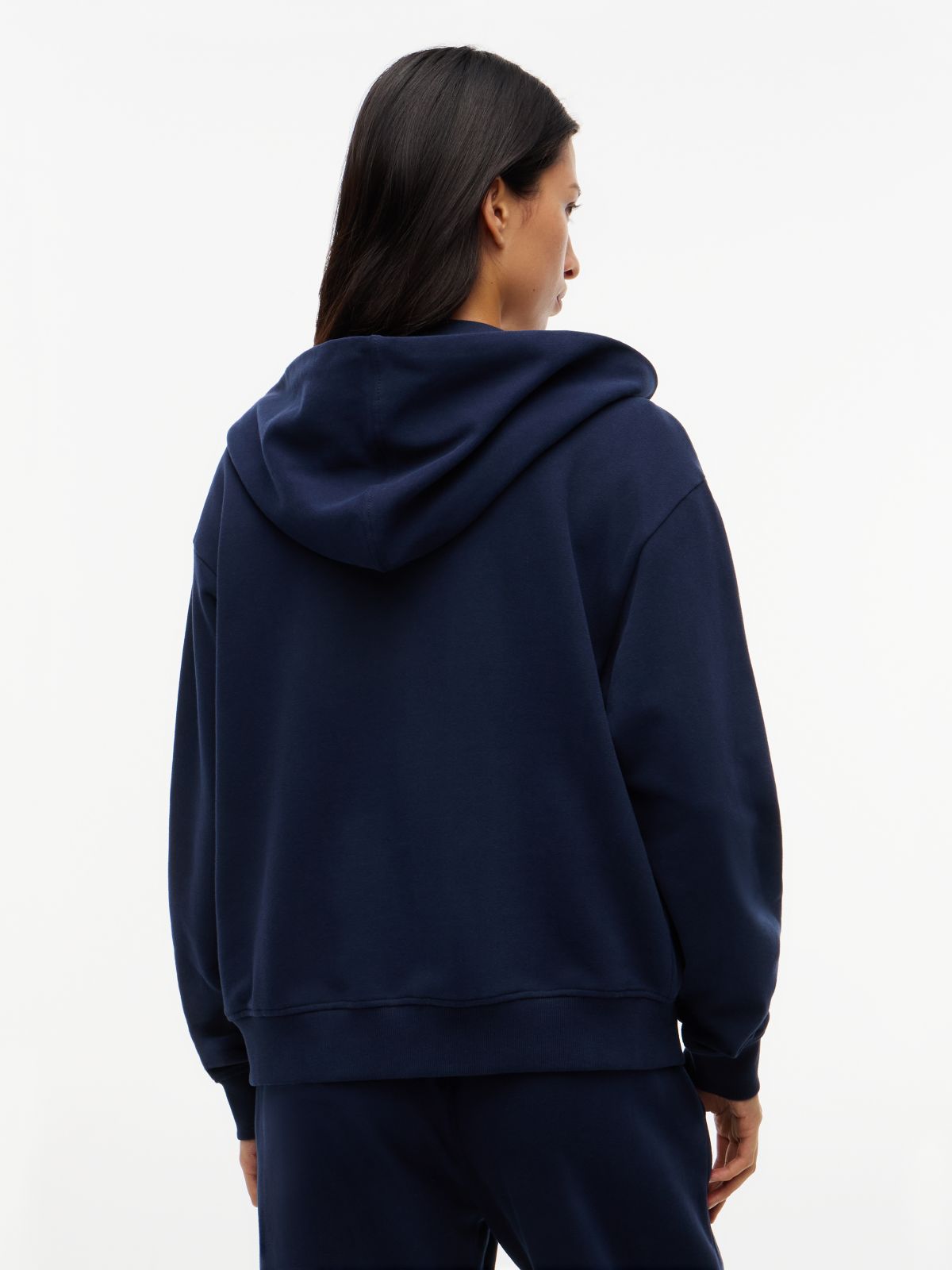 Essential Terry Relaxed Zip-Thru Lounge Hoody — Blue