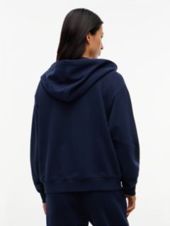 Essential Terry Relaxed Zip-Thru Lounge Hoody — Blue 4