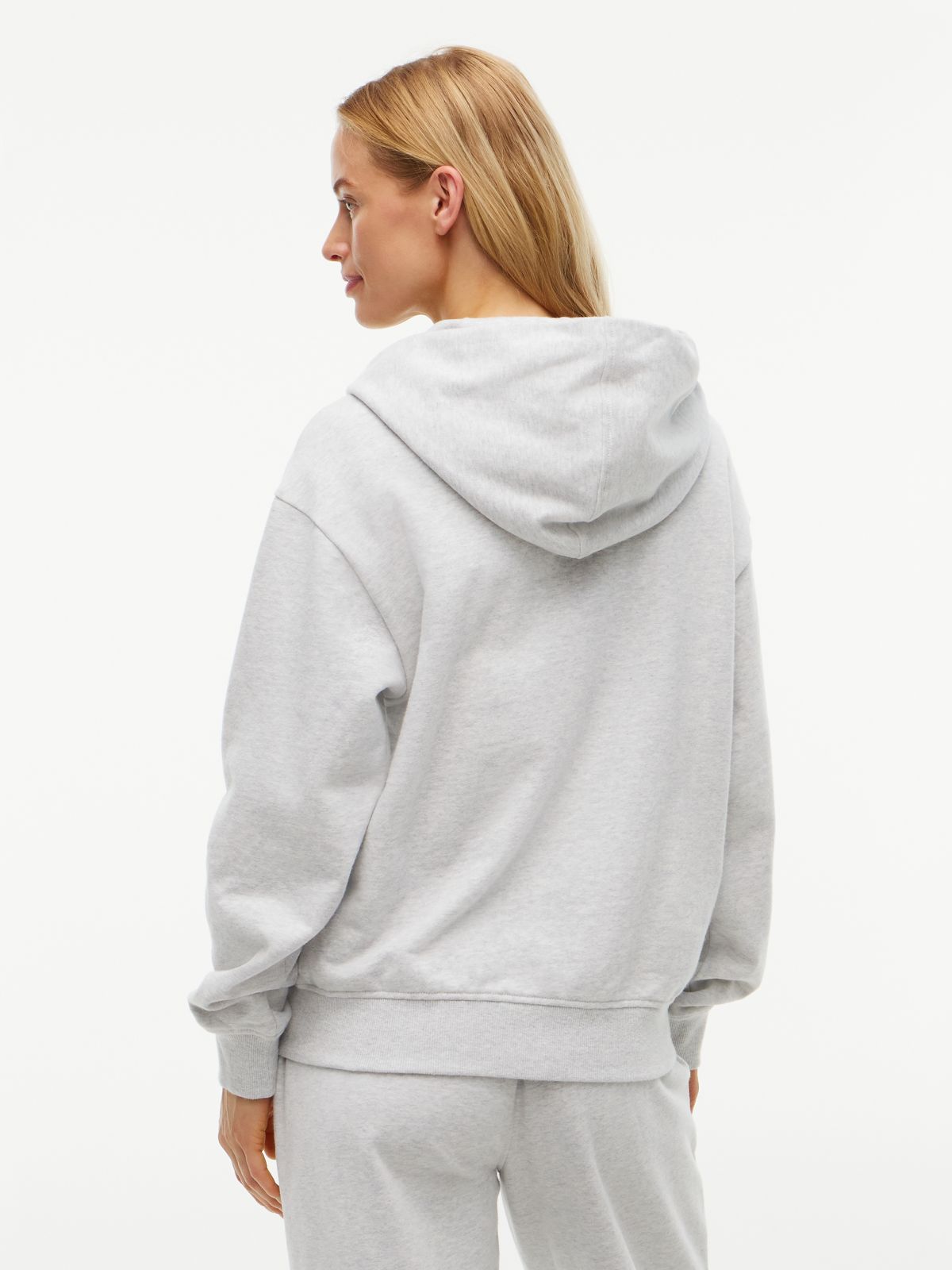 Essential Terry Relaxed Zip-Thru Lounge Hoody — Grey