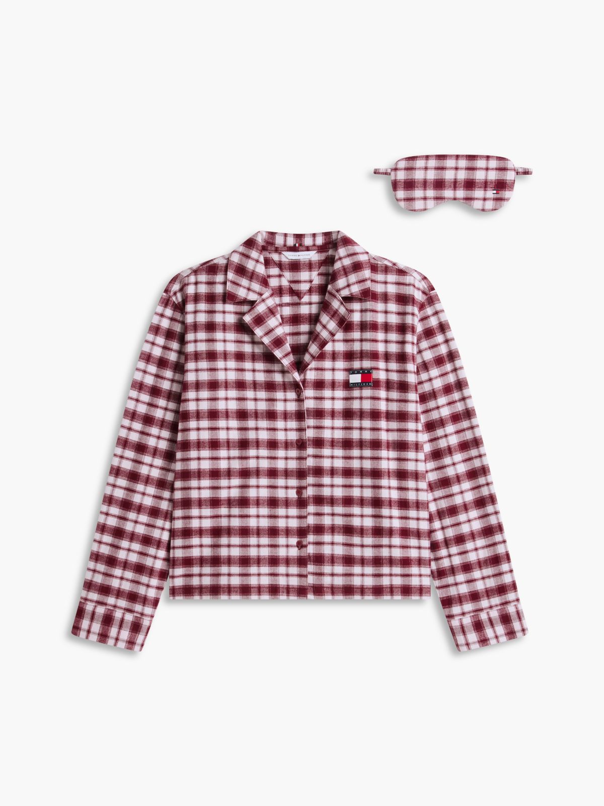 Heritage Flannel Pyjama Set And Eye Mask Gift Box — Pink