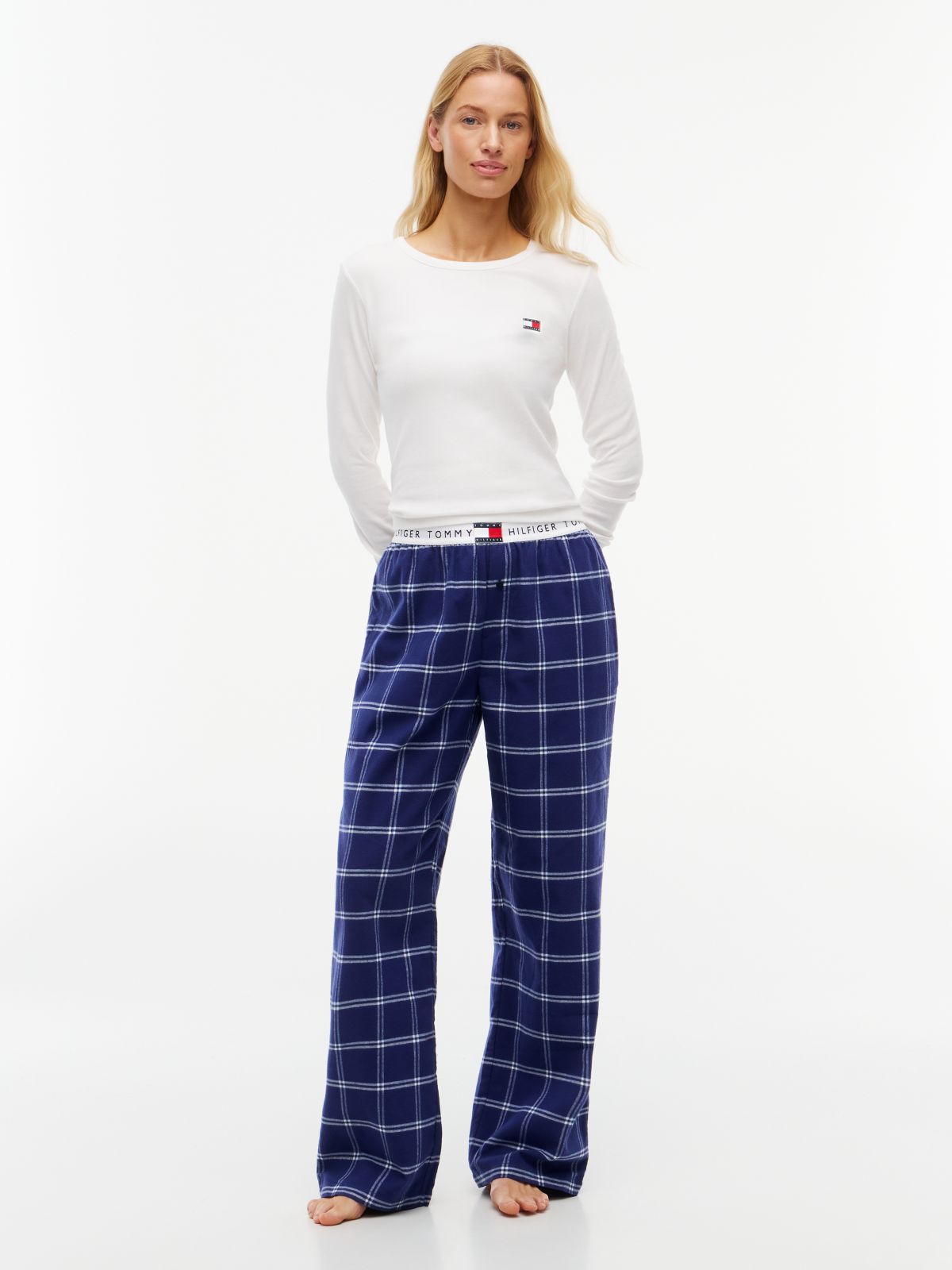 Heritage Flannel Relaxed Pyjama Bottoms — Blue