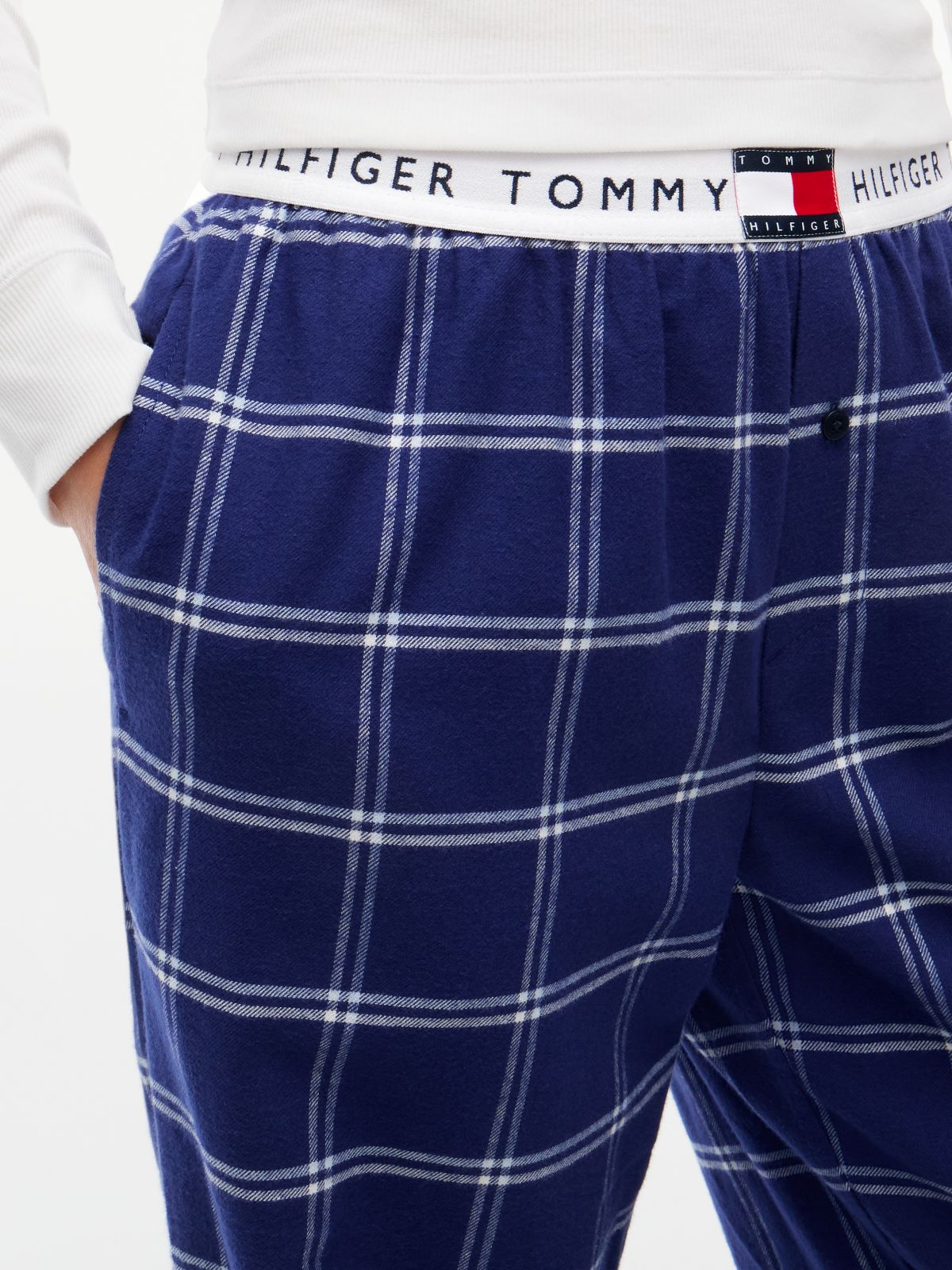 Heritage Flannel Relaxed Pyjama Bottoms — Blue