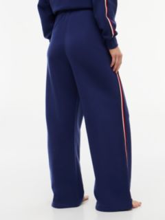 Global Stripe Wide Leg Lounge Joggers — Blue 4