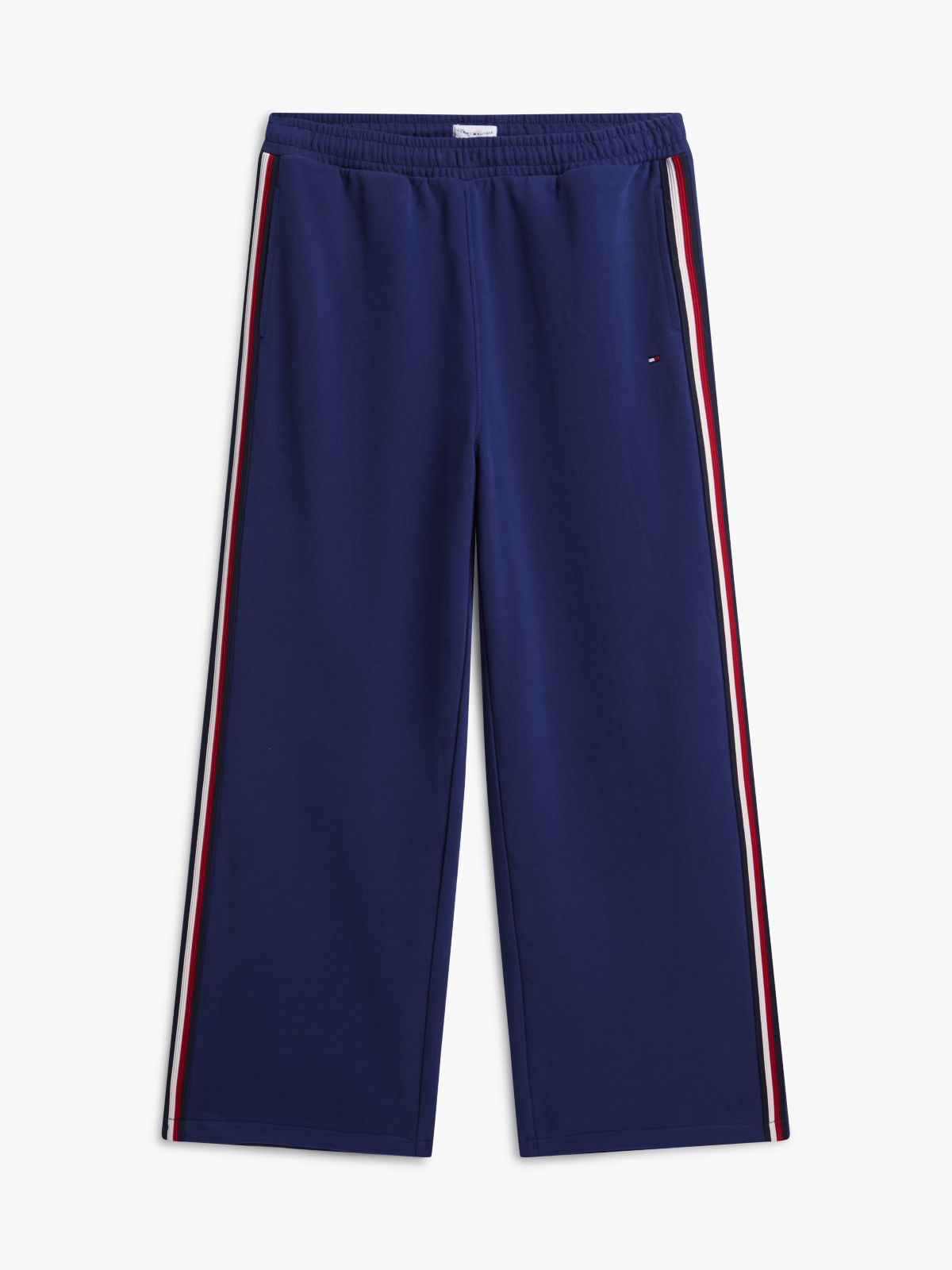 Global Stripe Wide Leg Lounge Joggers — Blue
