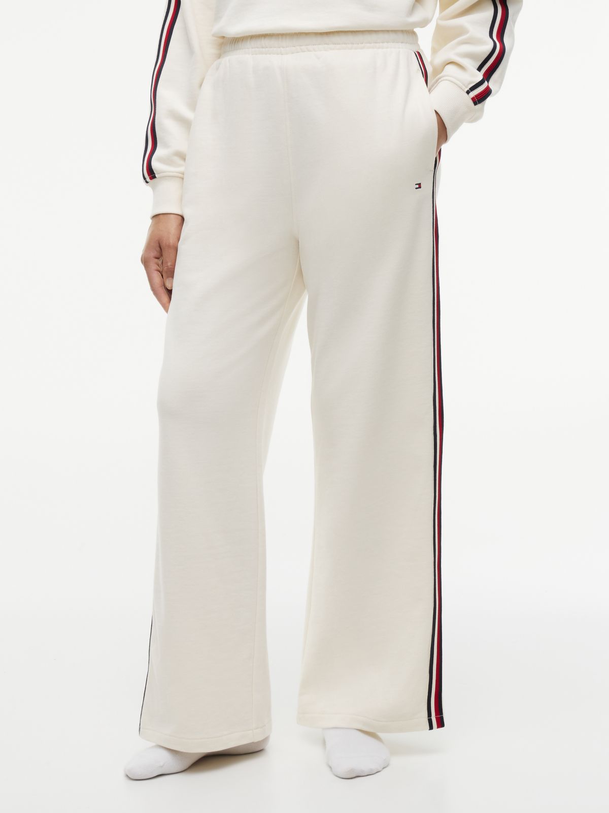 Global Stripe Wide Leg Lounge Joggers — Yellow