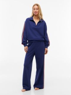 Global Stripe Relaxed Lounge Rugby Jumper — Blue 2