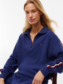 Global Stripe Relaxed Lounge Rugby Jumper — Blue 3