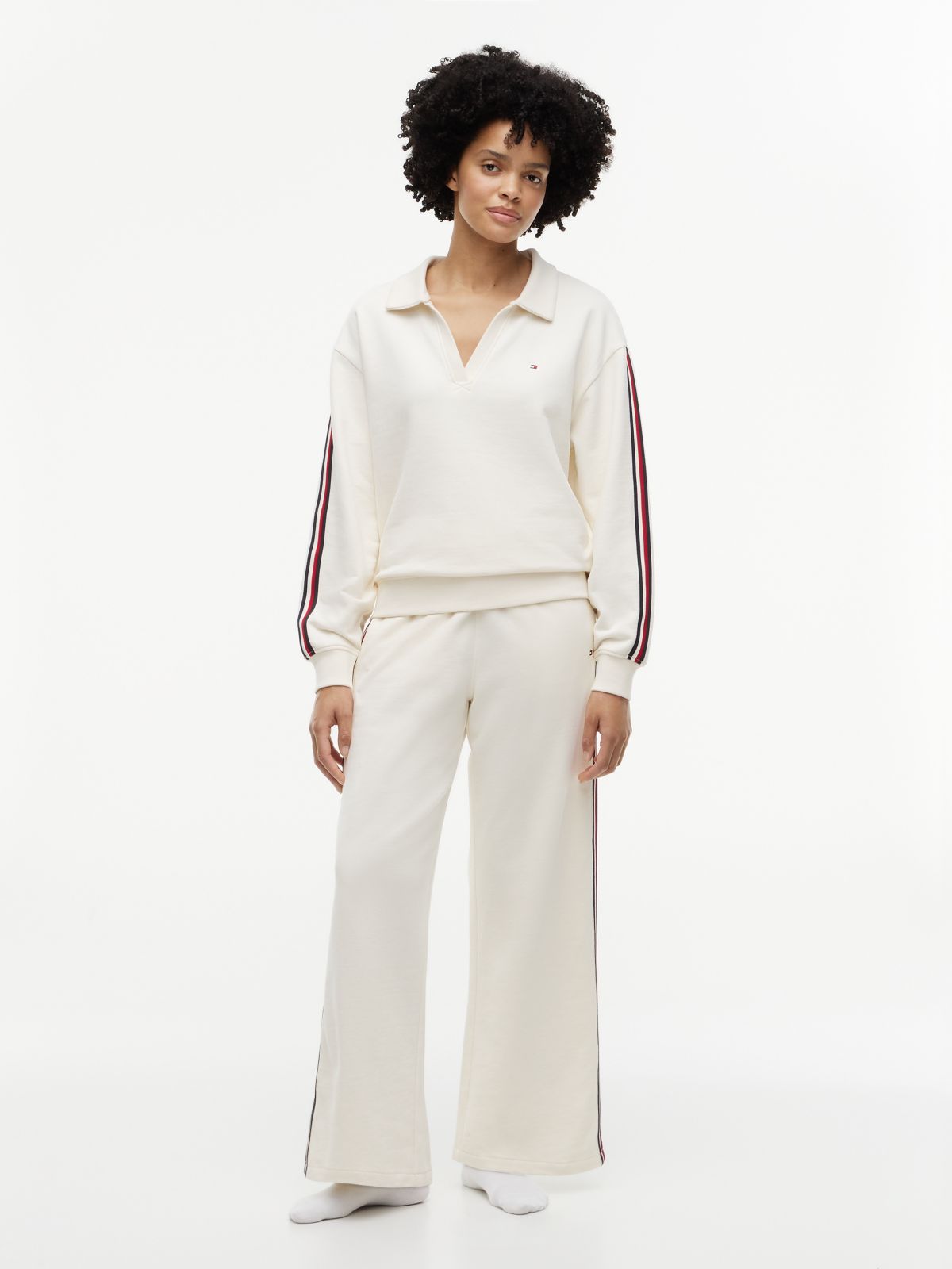 Global Stripe Relaxed Lounge Rugby Jumper — Yellow