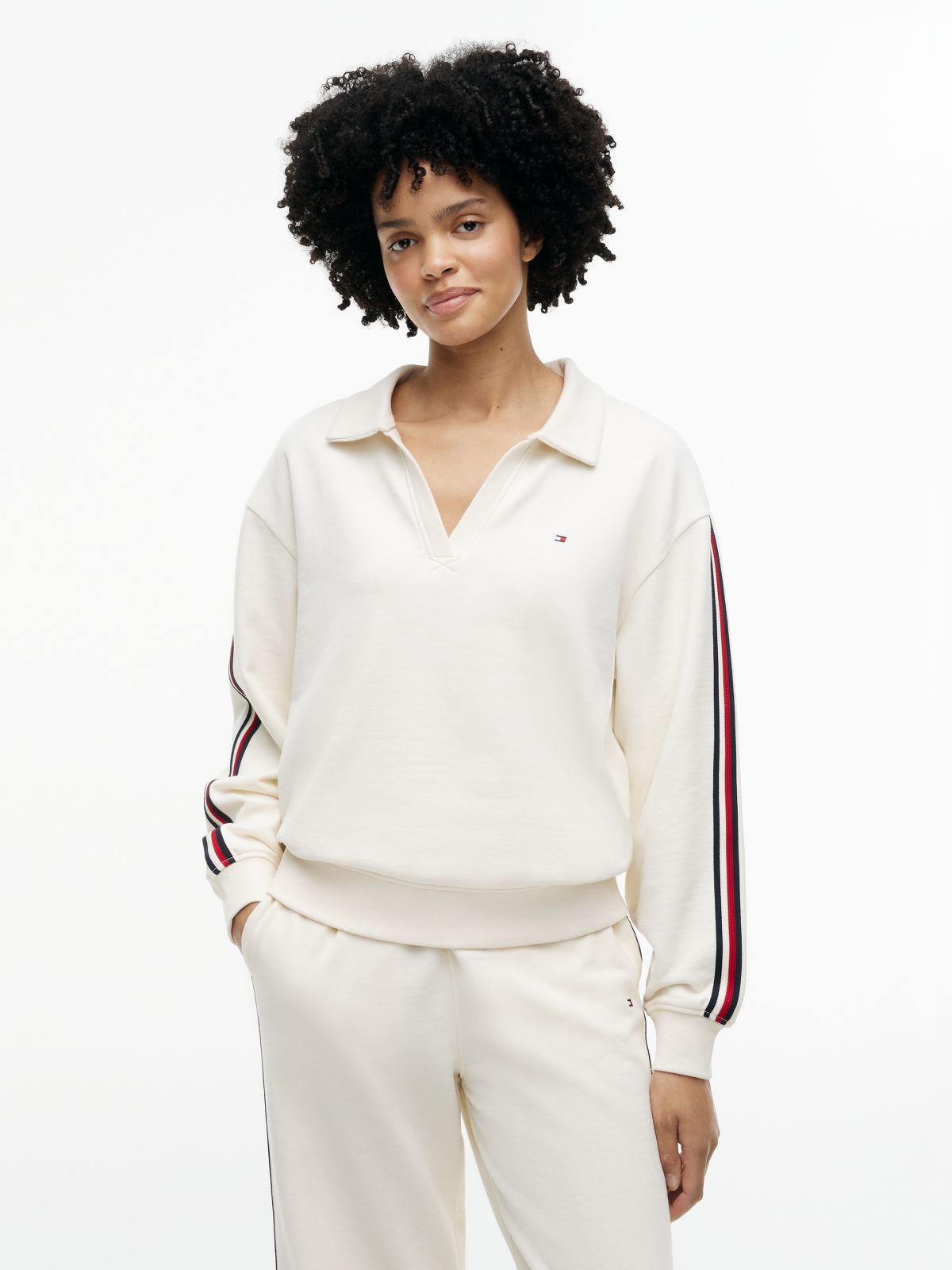 Global Stripe Relaxed Lounge Rugby Jumper — Yellow
