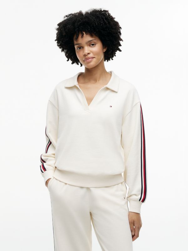 Global Stripe Relaxed Lounge Rugby Jumper — Yellow