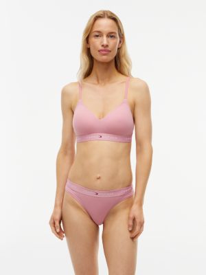 pink signature push-up mikrofaser-bralette mit logo für damen - tommy hilfiger