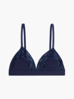Floral Lace Triangle Bra — White 5
