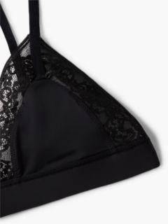 Floral Lace Triangle Bra — Black 6