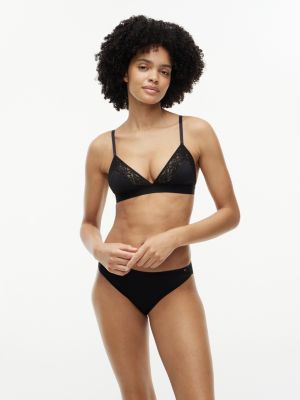black floral lace triangle bra for women tommy hilfiger