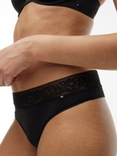 Floral Lace Thong — Black 3