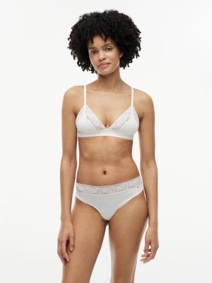 white floral lace thong for women tommy hilfiger