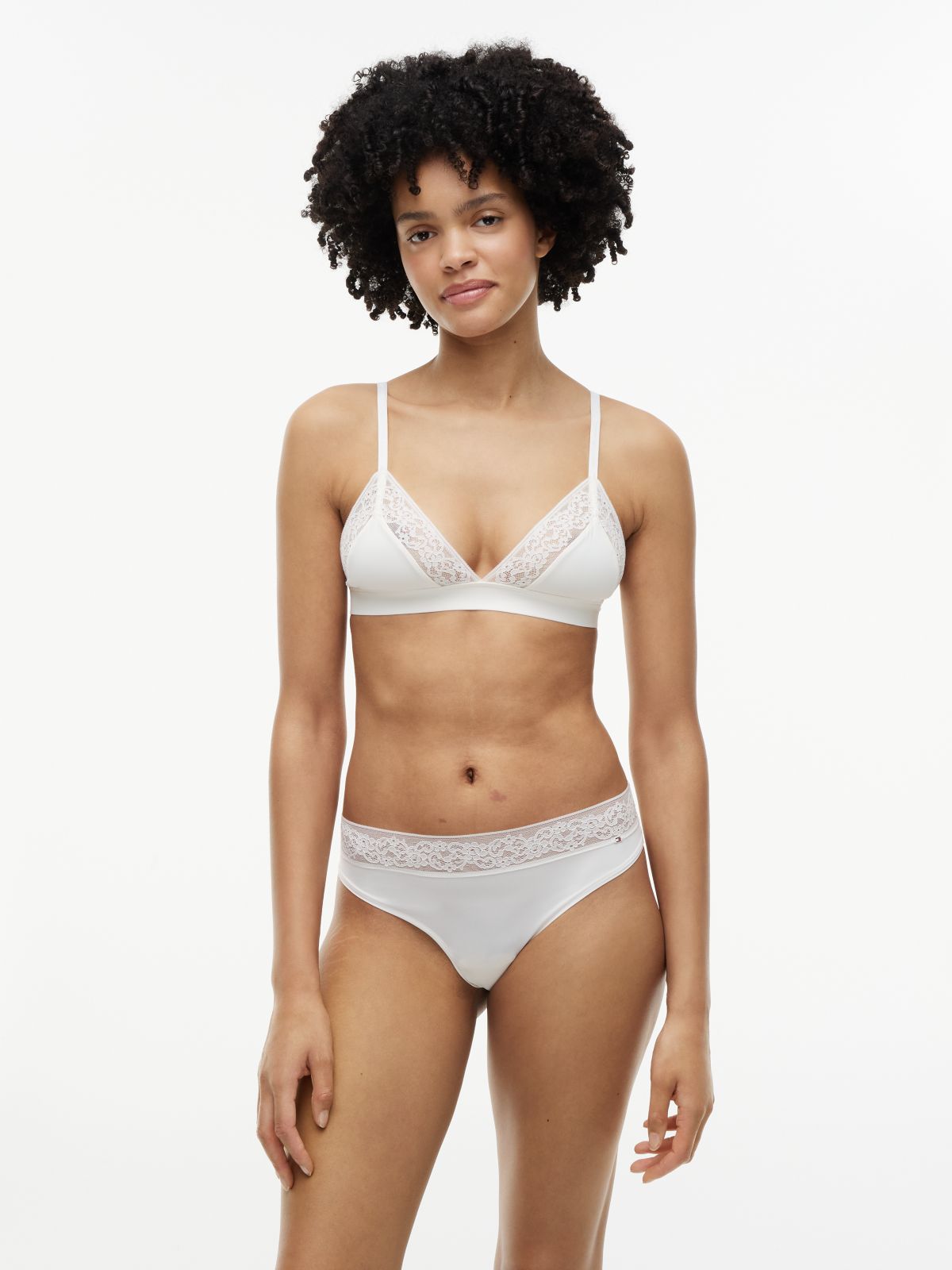 Floral Lace Thong — White