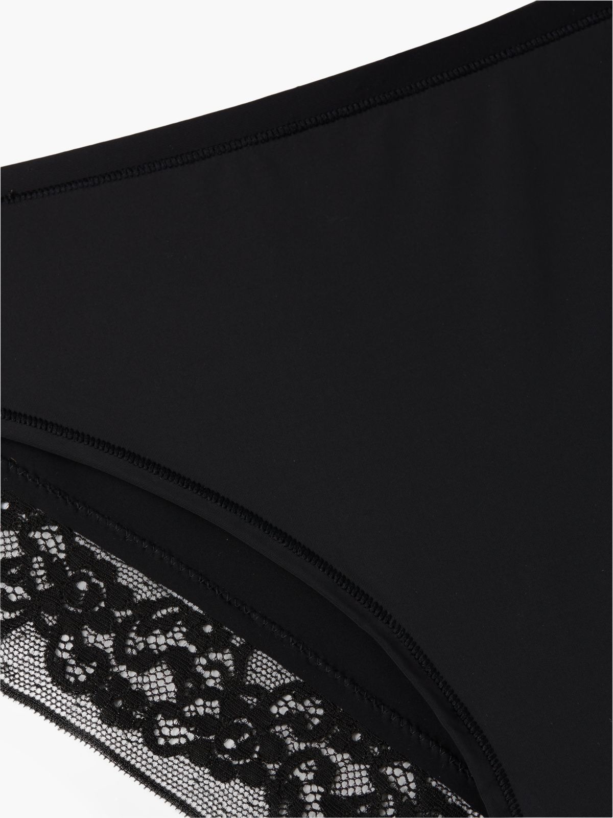 Floral Lace Briefs — Black