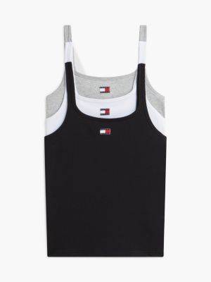 white 3-pack heritage logo lounge tank tops for women tommy hilfiger