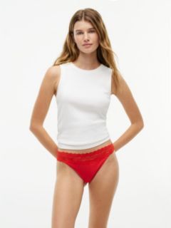 3-Pack Logo Lace Pointelle Tanga Thongs — White 7