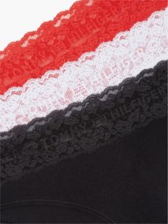 3-Pack Logo Lace Trim Pointelle Briefs — White 8
