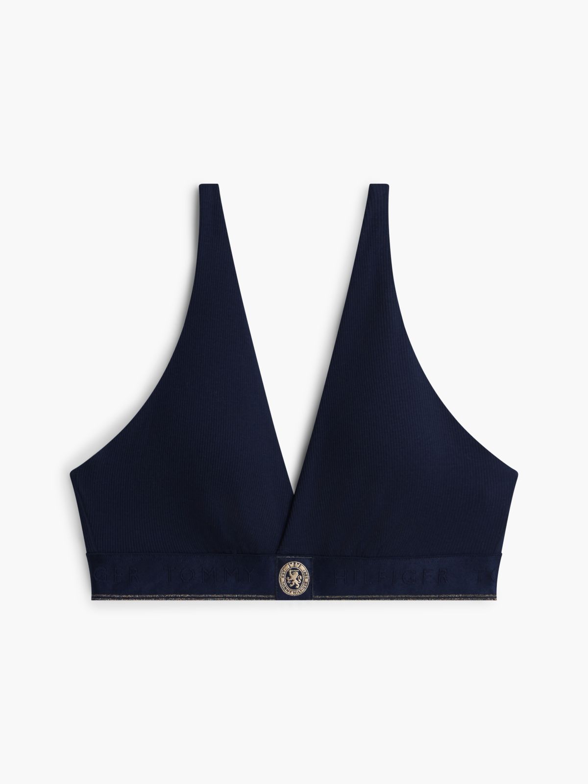 Crest Metallic Underband Triangle Bra — Blue