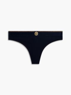Metallic Crest Ribbed Thong — Blue 5