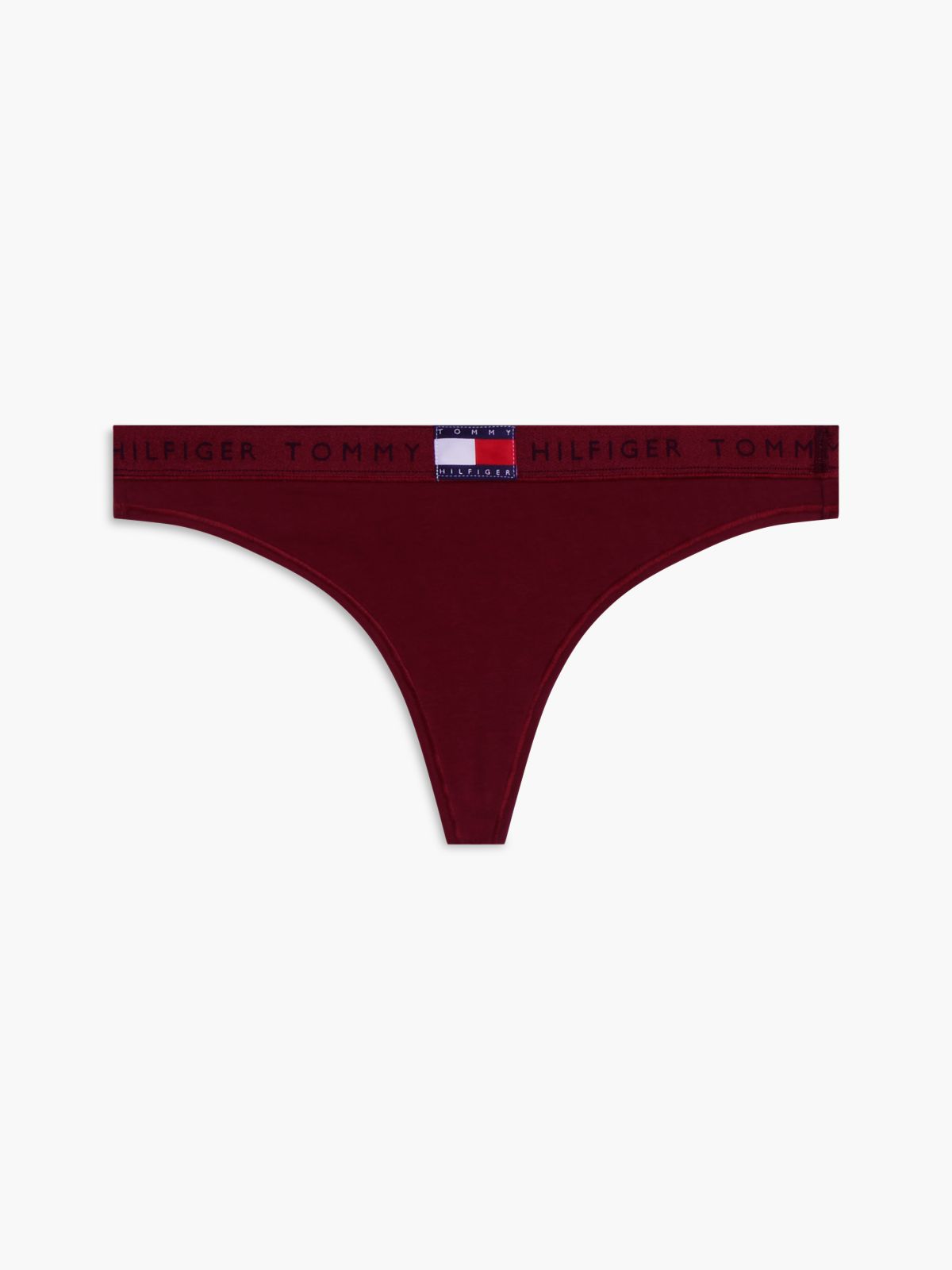 Heritage Shiny Logo Waistband Thong — Red