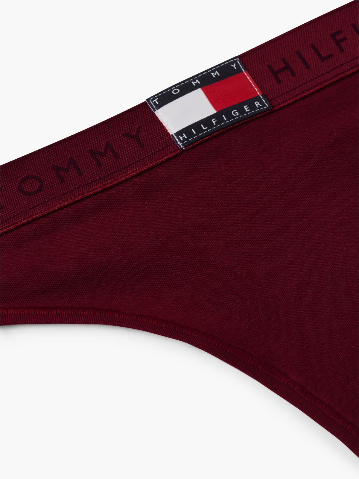 Heritage Shiny Logo Waistband Thong — Red