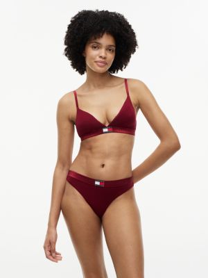 red heritage string mit glänzendem logo-bund für damen - tommy hilfiger