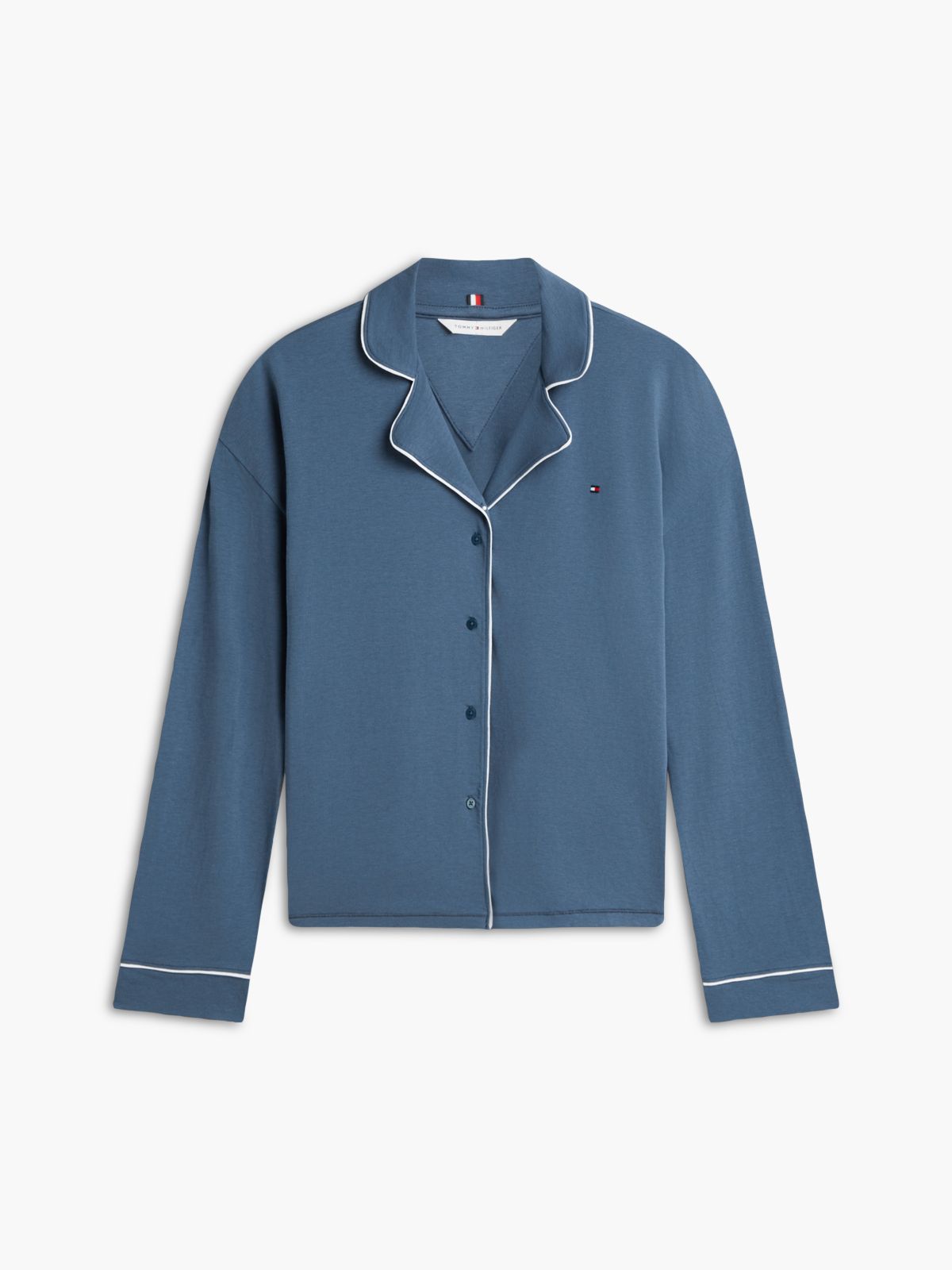 Essential Piping Relaxed Pyjama Set — Blue