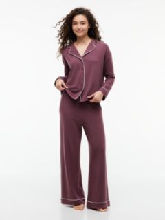 Essential Piping Relaxed Pyjama Set — Brown 1