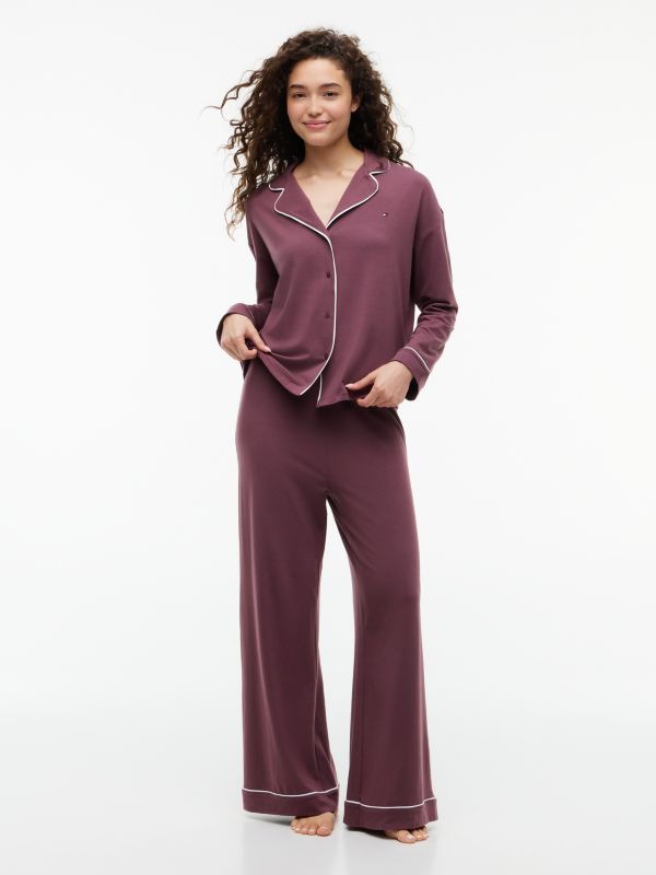 Essential Piping Relaxed Pyjama Set — Brown