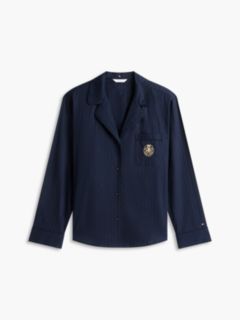 Crest Woven Dobby Long Sleeve Pyjama Set — Red 5