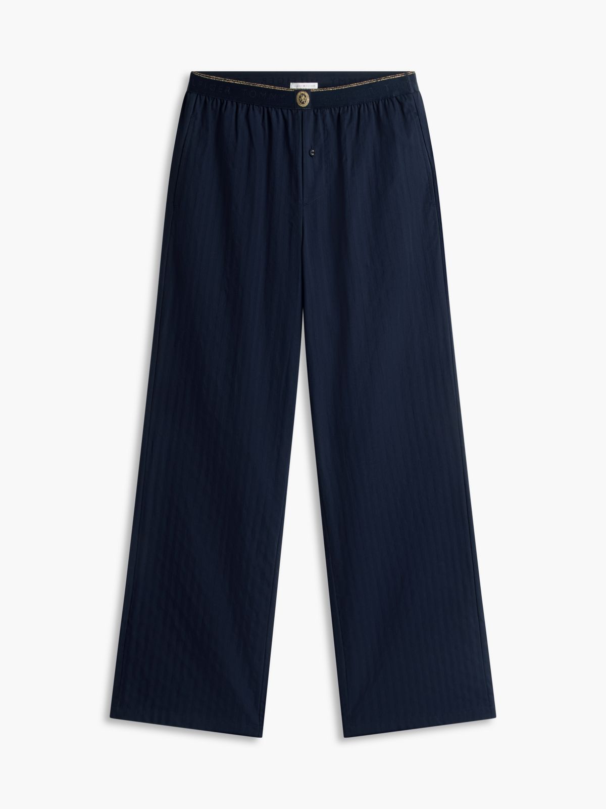 Crest Woven Dobby Long Sleeve Pyjama Set — Red