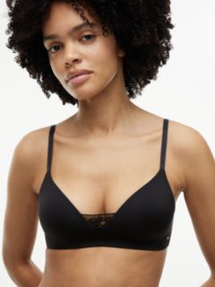 Floral Lace Underwired Lightly Lined Bra — Black 3