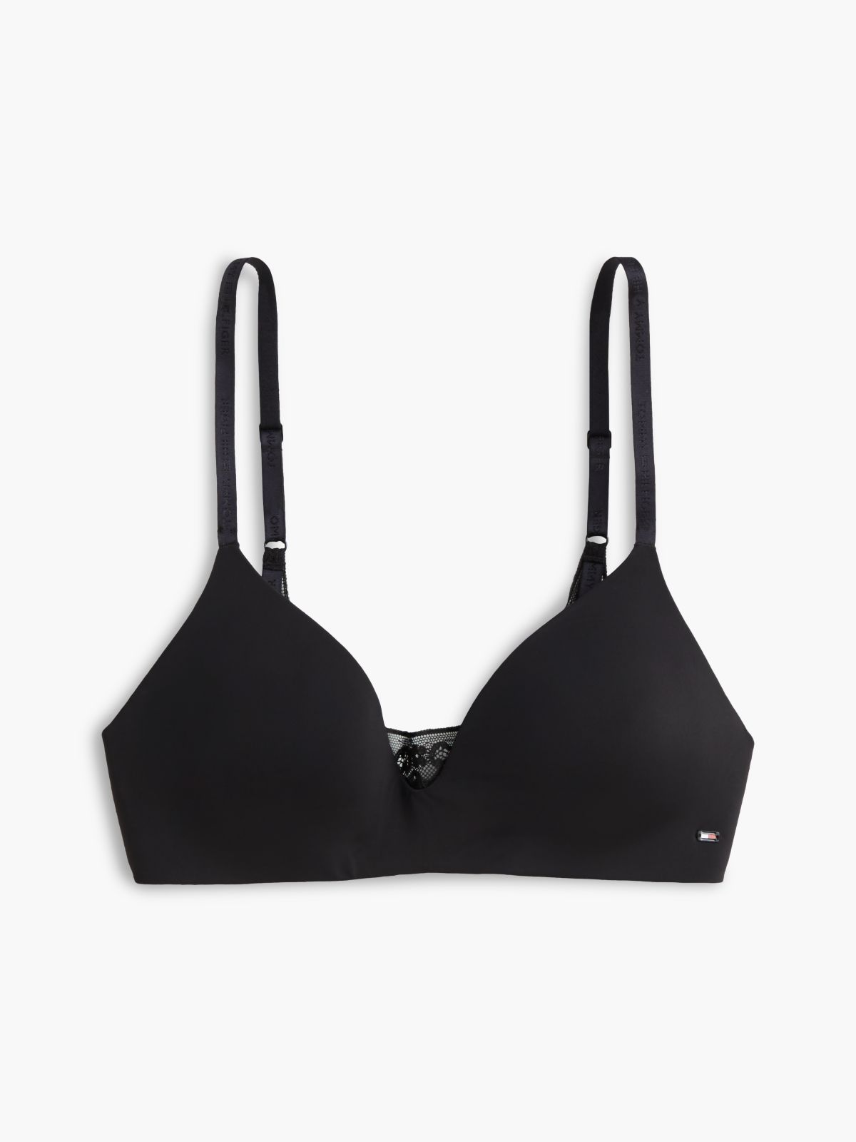 Floral Lace Underwired Lightly Lined Bra — Black