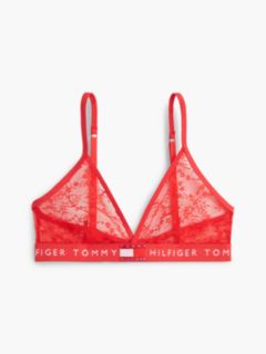 Heritage Logo Lace Unlined Triangle Bra — Red 5