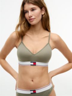 Global Stripe Ribbed Push-Up Bralette — Green 3