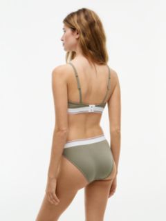 Global Stripe Ribbed Push-Up Bralette — Green 4