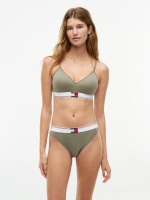 bralette global stripe push up a coste green da donne tommy hilfiger