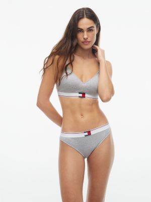 bralette global stripe push up a coste grey da donne tommy hilfiger