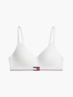 Global Stripe Ribbed Push-Up Bralette — White 5