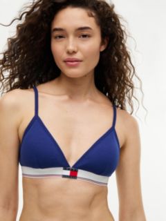 Heritage Flag Logo Ribbed Triangle Bra — Blue 3