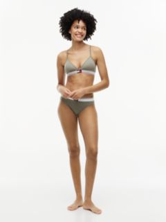 Heritage Flag Logo Ribbed Triangle Bra — Green 2