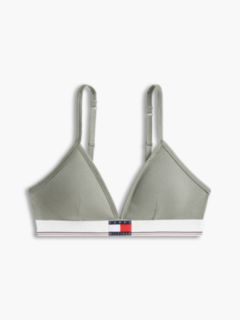 Heritage Flag Logo Ribbed Triangle Bra — Green 5