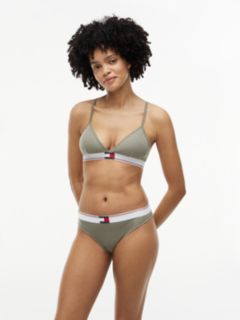 Heritage Flag Logo Ribbed Triangle Bra — Green 1