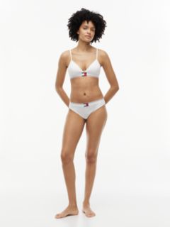 Heritage Flag Logo Ribbed Triangle Bra — White 2